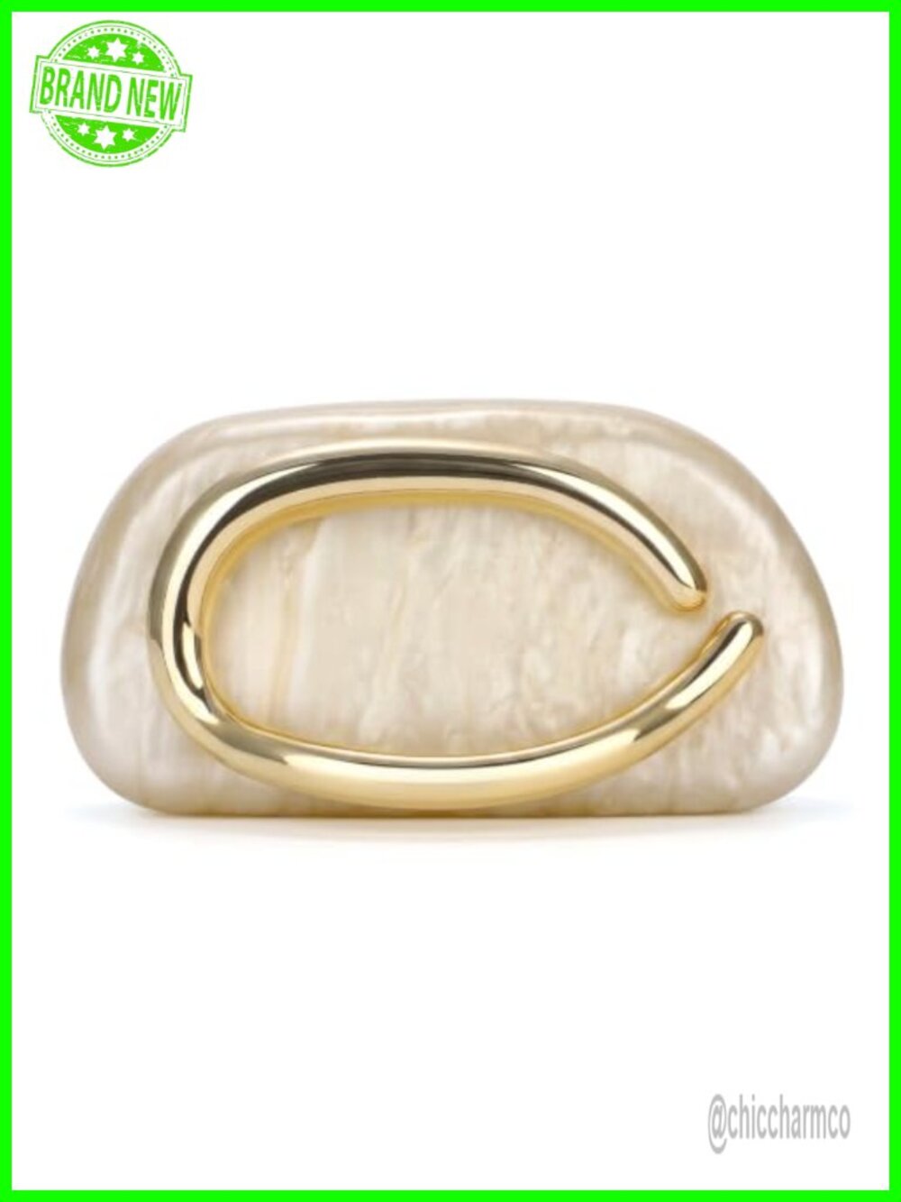 Acrylic Faux Marble Evening Clutch Formal Handbag Detachable Chain